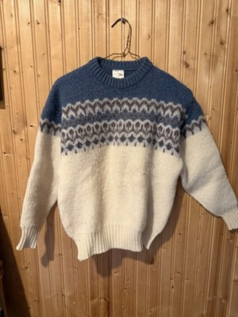 Vintage Alafoss Icewool Sweater Women's Small Hand Knit Nordic Wool Fair Isle